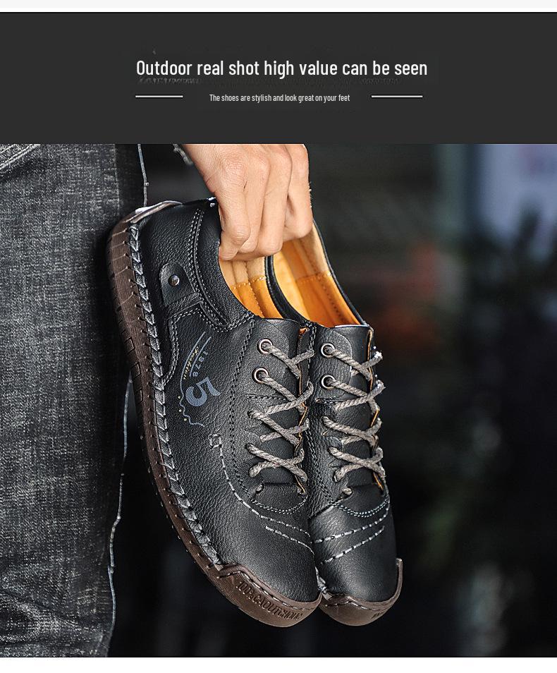 2022 Herren Große Weichsohle Handgefertigte Lederschuhe