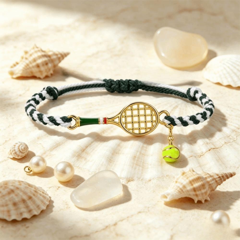 Adjustable Handwoven Bracelet Handwoven Couple Bracelet Tennis Racket Bracelet for Women