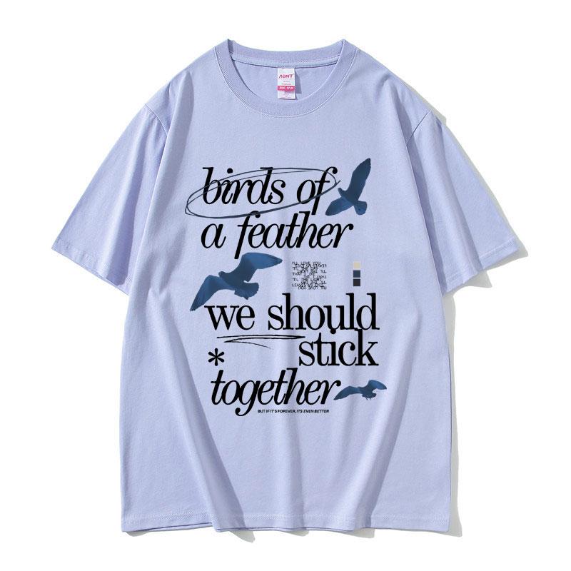 Birds of A Feather Hit Me Hard and Soft Album Print T Shirt Male Casual Oversized Tops Tees Unisex Women Hip Hop Fashion Tshirts