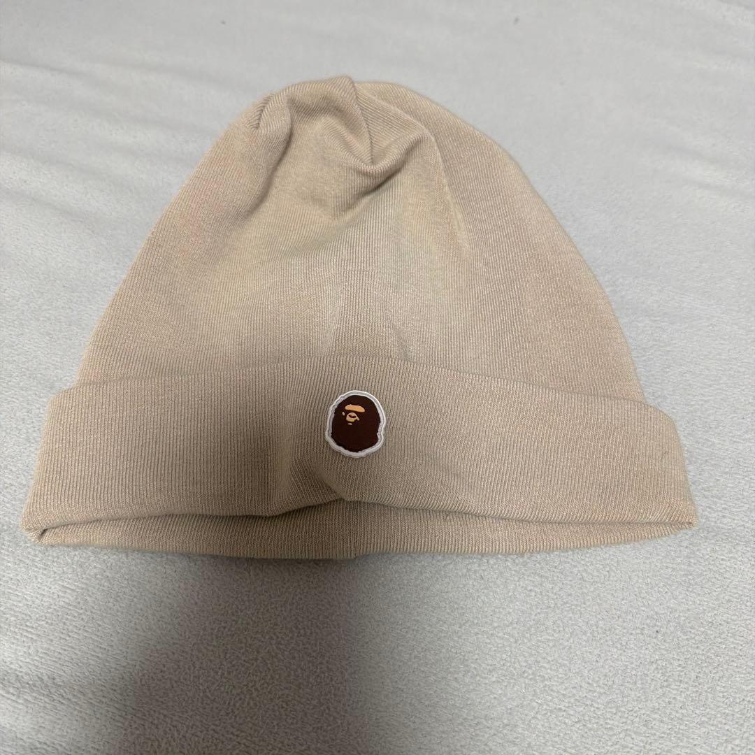 Used BAPE beige knit hat