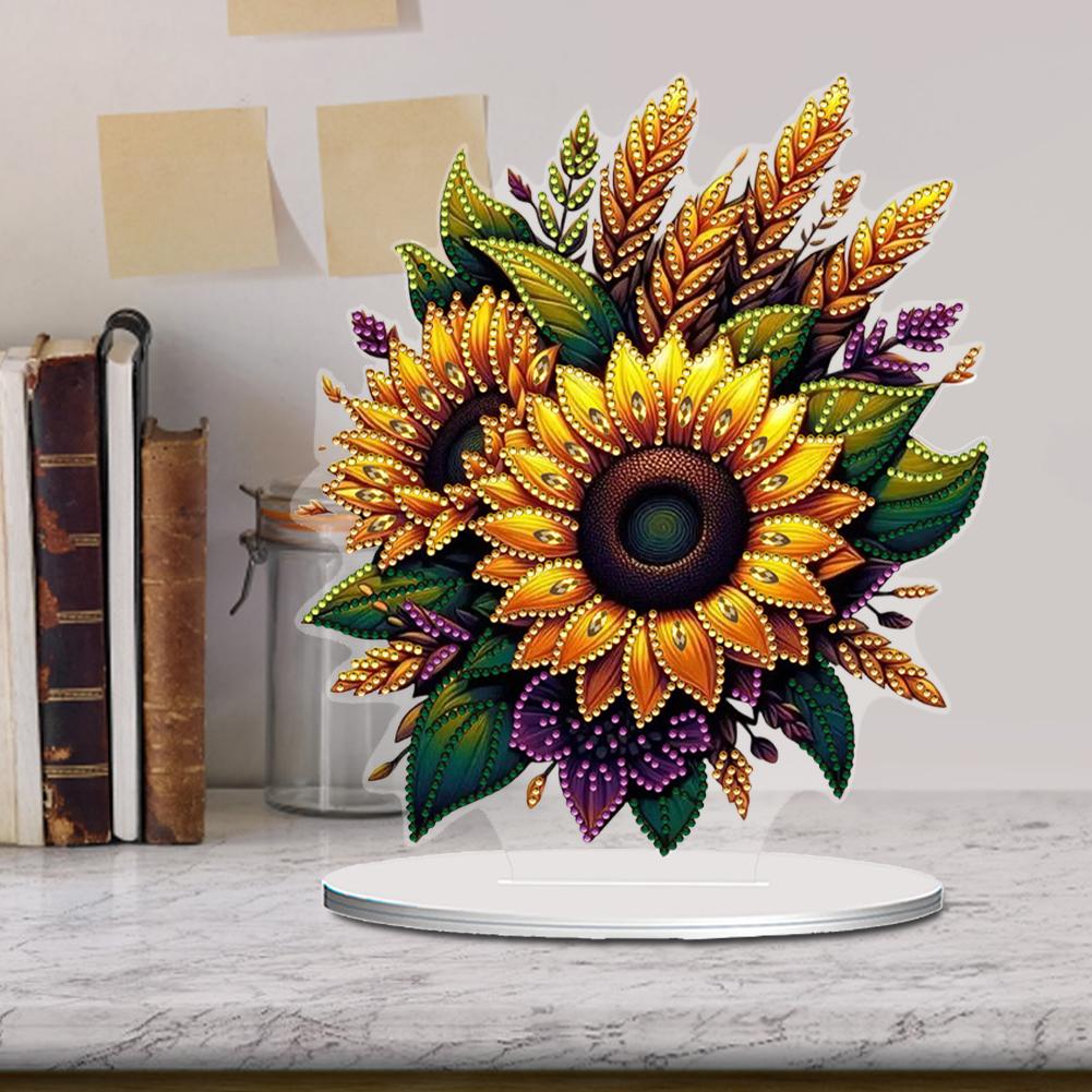 Flower Double Sided Effect Diamond Painting Tabletop Ornaments Kit Diamond Painting Desktop Decorations for Adults Beginner
