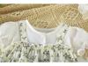 Super Cute Summer Princess Romper: Thin Style, Printed, Short Sleeve, Snap Crotch
