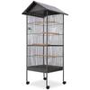 vidaXL Bird Cage with Roof Black Steel 66 X 66 X 155 Cm