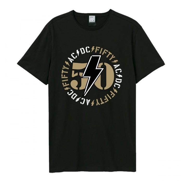Amplified Camiseta unissex adulta clássica Bolt AC/DC 50º aniversário 3XL preto