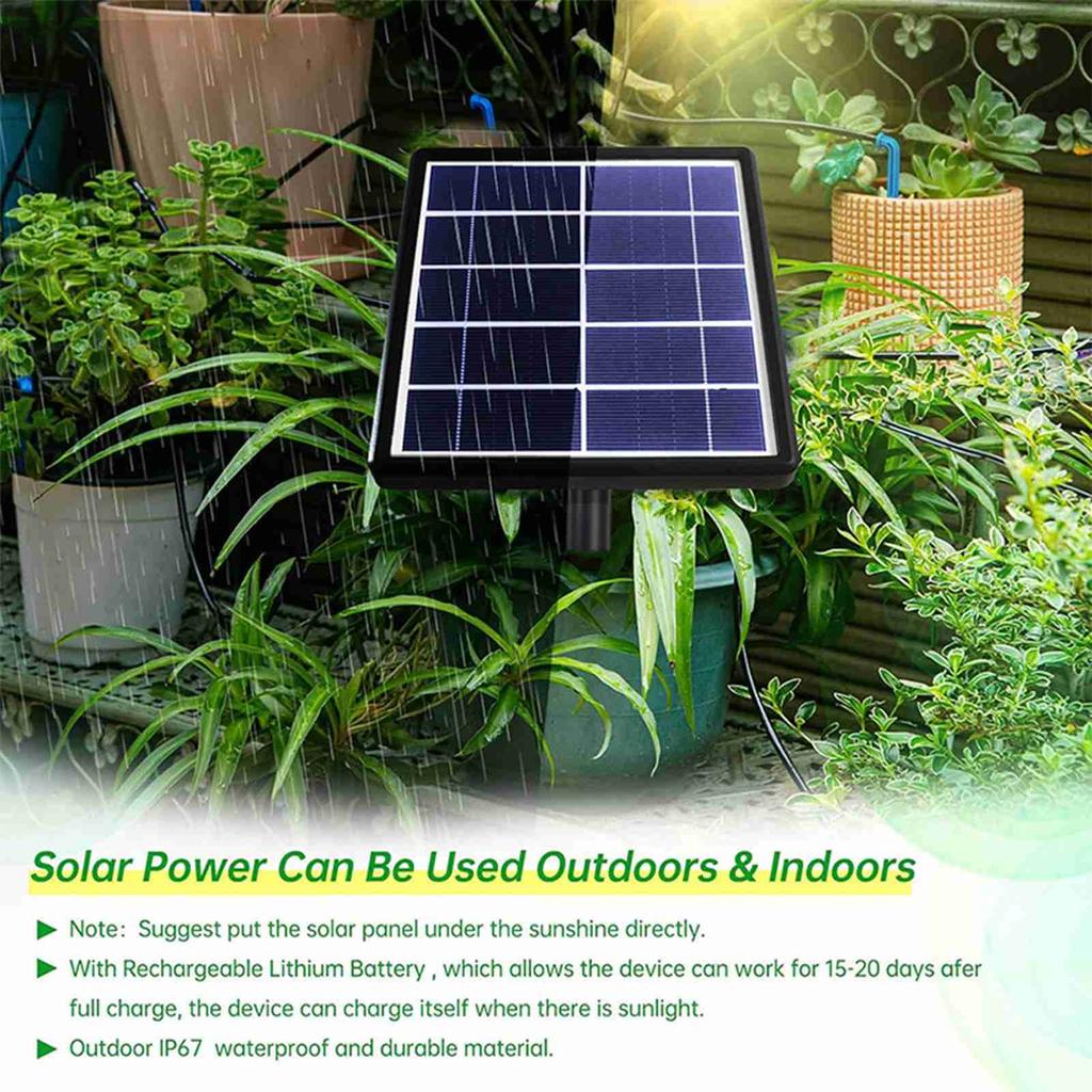 Solar Automatic Watering System IP67 Water Resistant Solar Automatic Drip Irrigation Kit System with Anti Siphoning