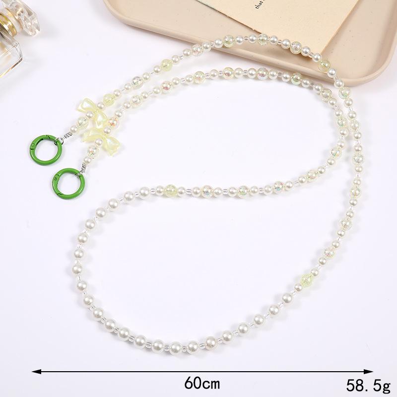 Handmade Pearl Crossbody Phone Case Lanyard with Beaded Charm