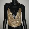 Metallic Jewelry Top With Rhinestone Embellishments For Streetwear Style Women