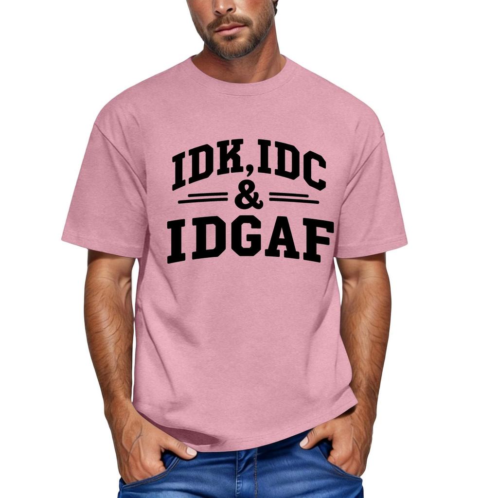 Men's Graphic Print Casual Neck Short Sleeve T-Shirt, Color