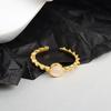 Vintage Gold Chain Cat Eye Stone Open Ring For Women Fashion Simple Personality Index Finger Ring Student Trendy