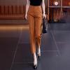 Women's Orange Harem Pants: Spring/Summer 2025 Fashion Petite Straight-Leg Cropped Cigarette Pants