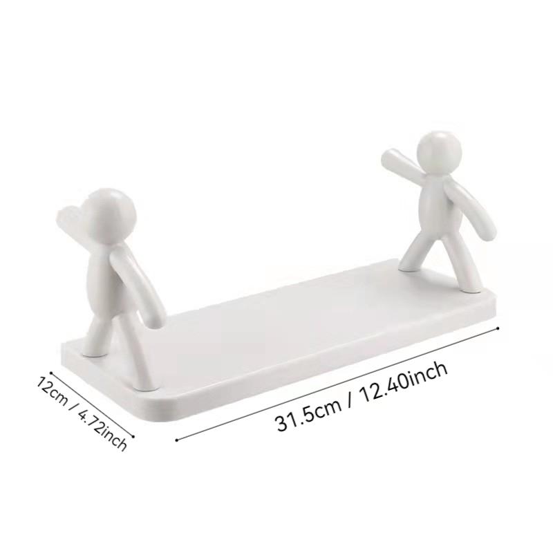 Xiaomi 2025 New Cute White Doll Bathroom Shelf No Drilling Wall Mounted Storage Rack for Cosmetics Waterproof Cute Bath Organizer