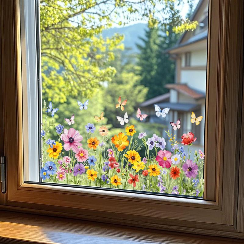 Färska Och Fjärilsvägg Elektrostatisk Adsorption Klistermärken För Heminredning Sovrum Kök