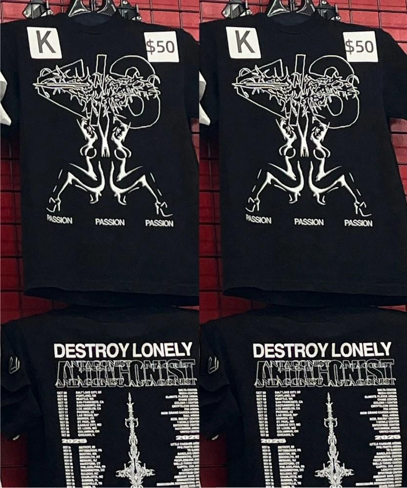 

Футболка с мерчем Destroy Lonely Antagonist 2.0 Tour Play Cartii Репринт S-4XL 4XL