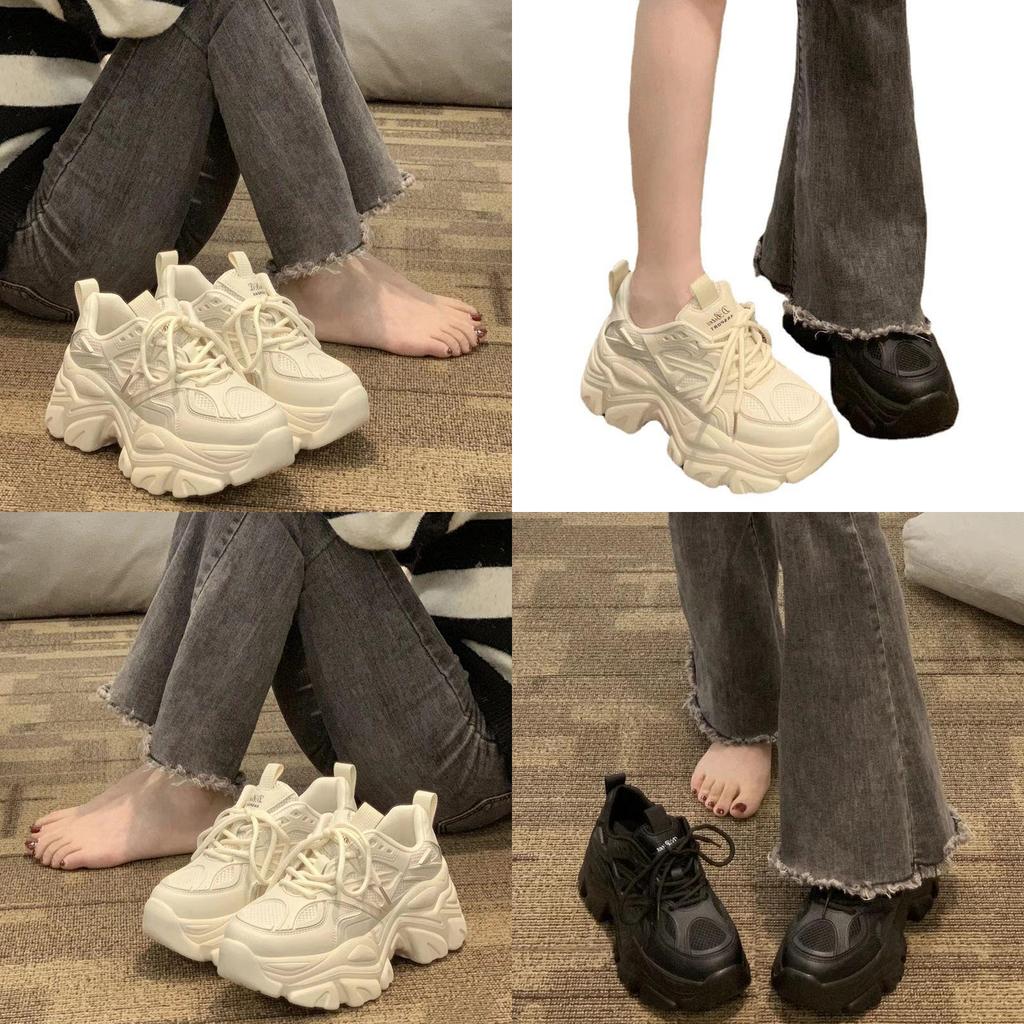 Women Spring High Top Sneakers With Thick Soles For Casual Wear