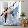 Pokmon Sword And Shield Bede & Allister With Chansey & Gengar Playful Prank Scene 2D Print Waterproof Shower Curtain, Clean Whi