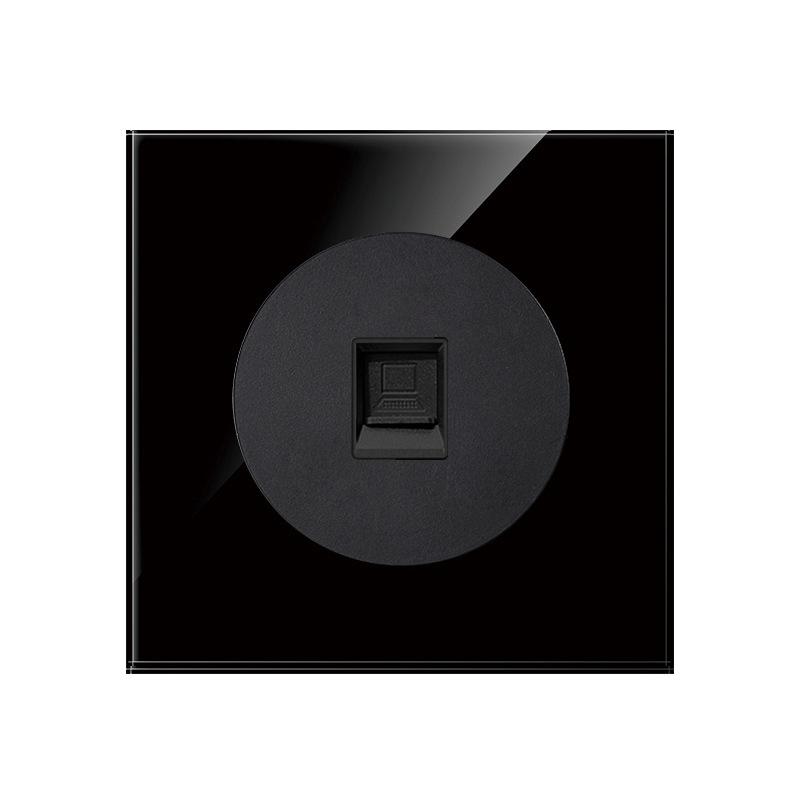2022 New Black Glass Panel USB Wall Socket EU, Push Wall Switch with LED Indicator Light, UK 13A Wall Socket Switches