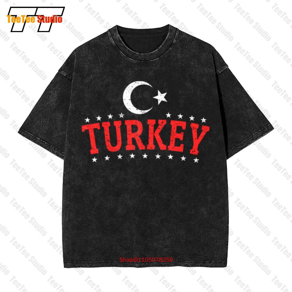 Turkey Flag Patriotic Turkish Heritage Flag Vintage Oversized TShirt VFYD S