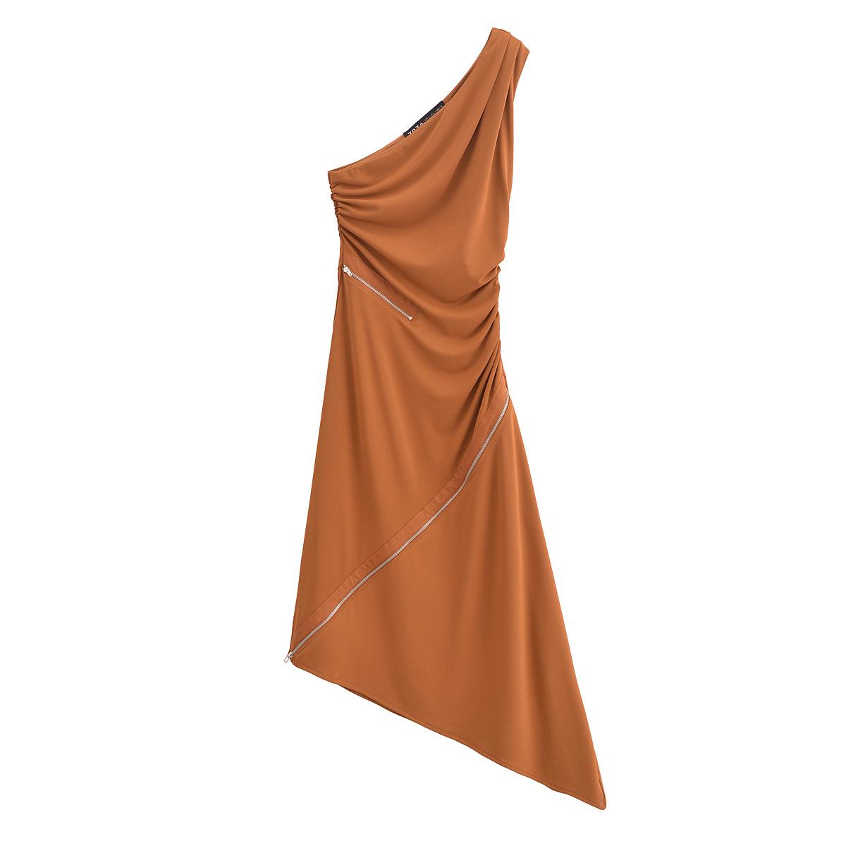 

Весна 2025 Женское платье на асимметричной молнии - Европейская и американская мода M