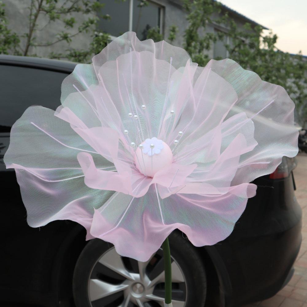 

Simulation Hollow Silk Flower Shimmering Effect Big Giant Mesh Flower Home Garden Decor рожевий