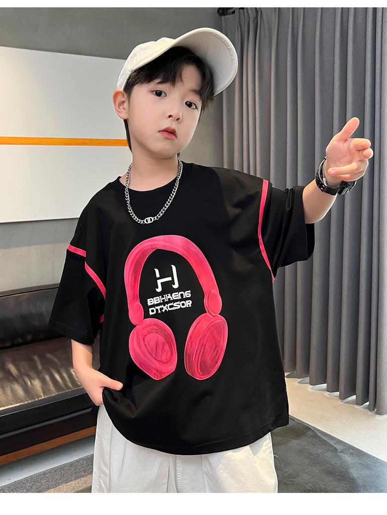 Boys' summer clothes short sleeved T-shirt 2026 new style children's clothing summer top boys' summer style trendy brand handsome t