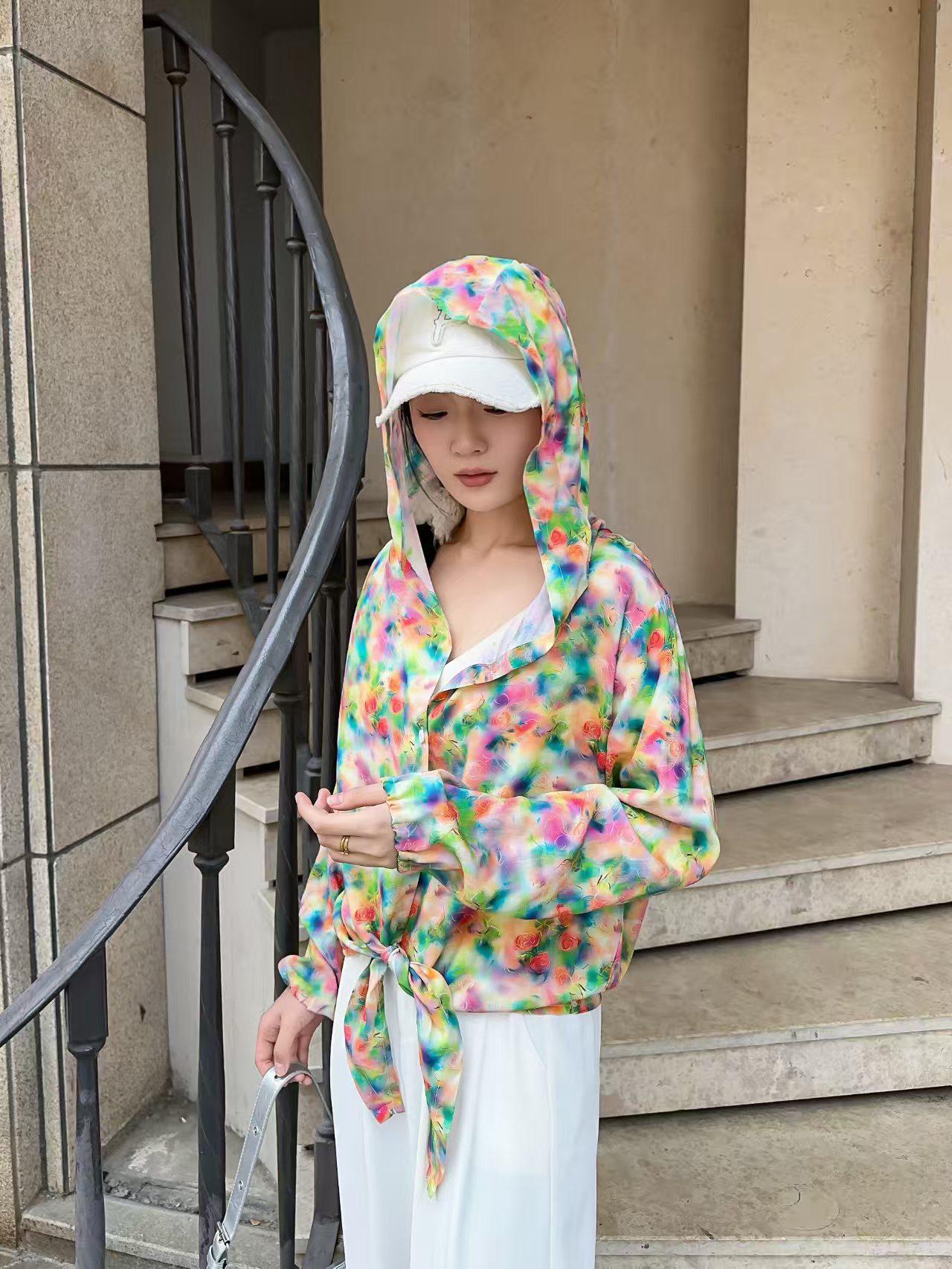 

Женский летний легкий кардиган с капюшоном - Универсальная, большого размера куртка из вискозы с длинным рукавом XL (recommended 62.5-75 kg)