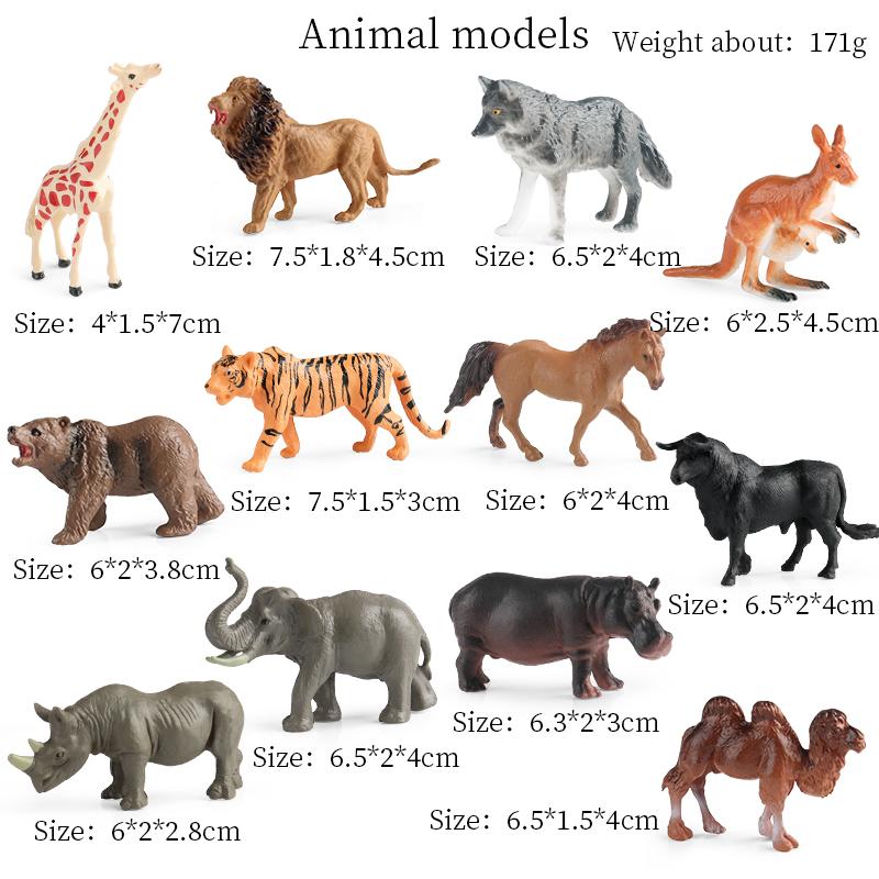 Oenux Montessori Toy Wild Farm Dinosaur Ocean Cat Animals Model Action Figure Zoo Figurines Cute Miniature Education Kid Gift