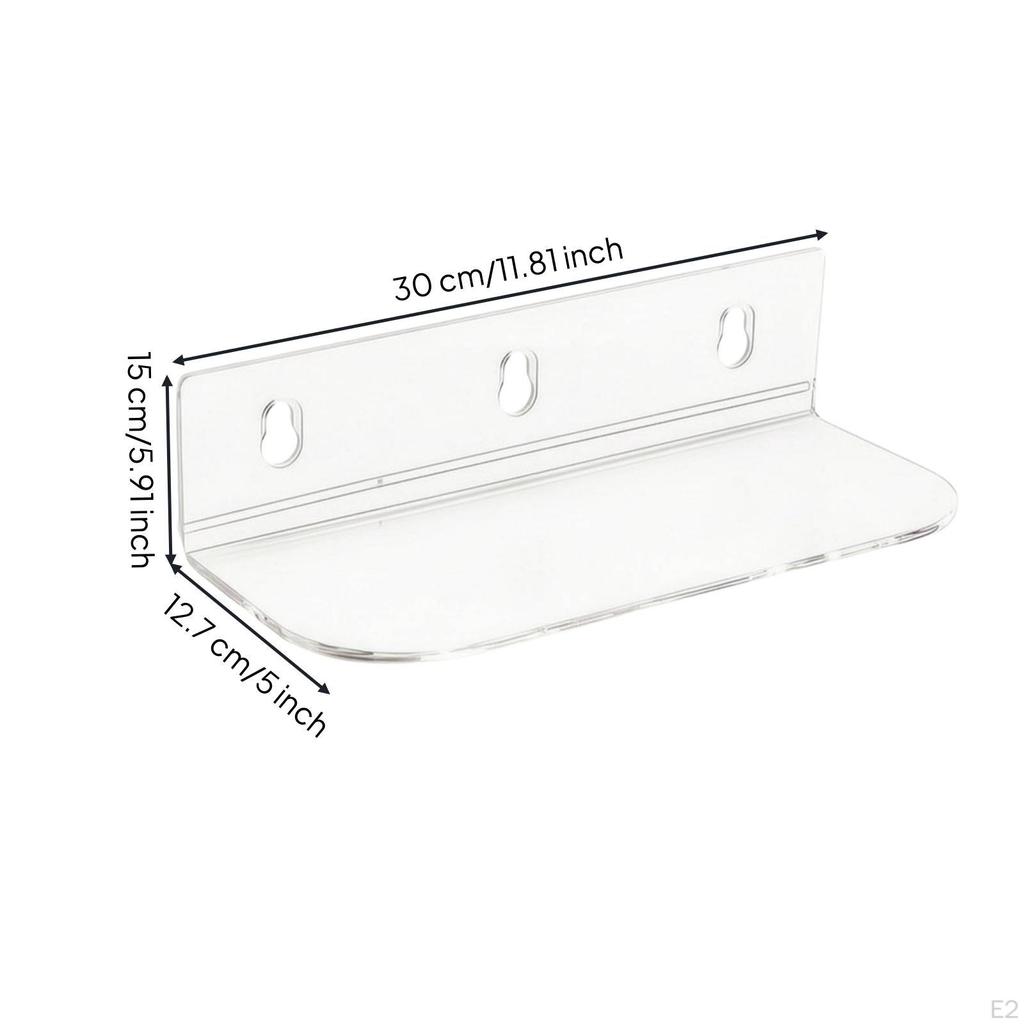 2 Pieces Acrylic Shelf with Suction Cups | Clear Minimalist Look, Strong Hold, Cup Shelf,