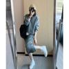 Plus Size Women Autumn Casual Fashion Two Piece Set Hooded Sweatshirt and Skirt Outfit for Plus Size Ladies (200-300 lbs)