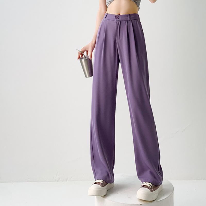 Suit Pants Pants for Women's Spring New High-waist Straight-leg Casual Pants Loose Drape Wide-leg Pants