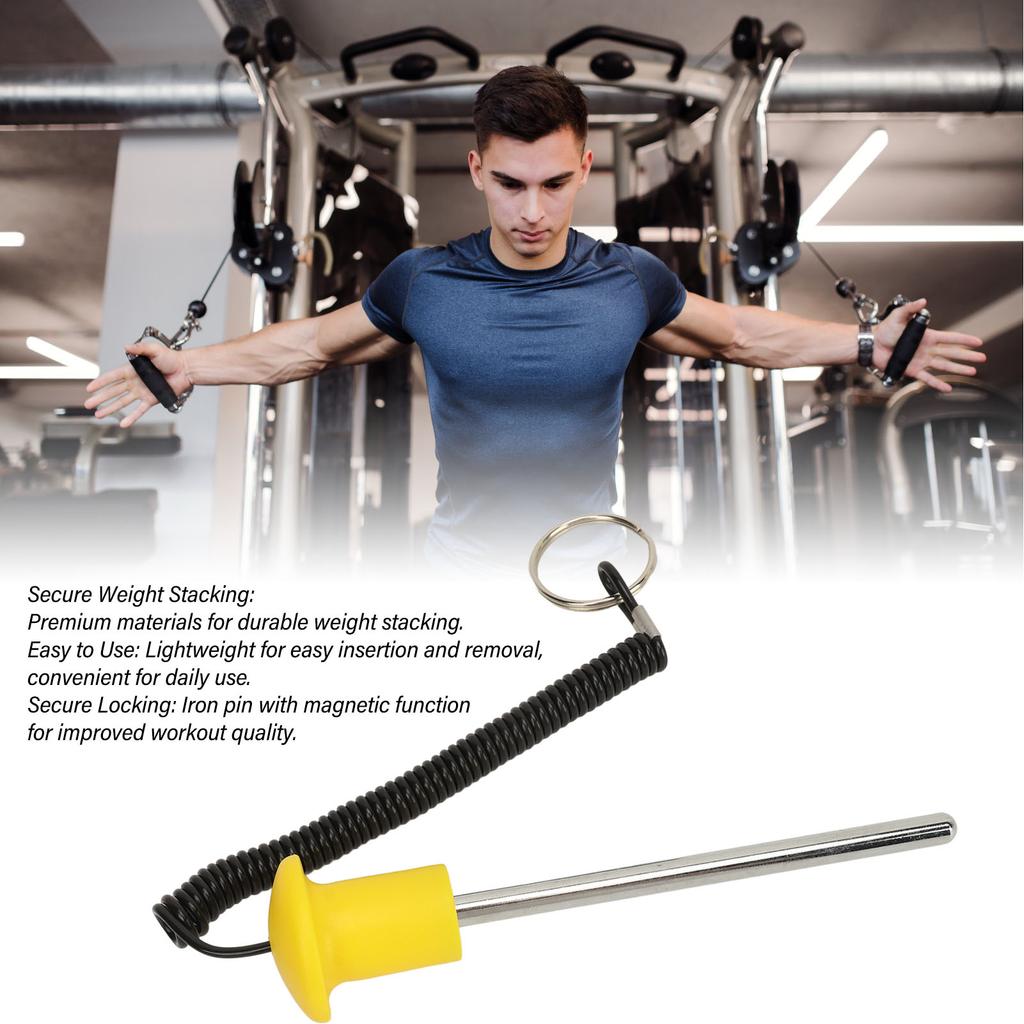 Gym Weight Stack Pin Selector Lock Pin Magnetic 8mm Diameter with Lanyard Gym Accessory for Workout Fitness Exercise