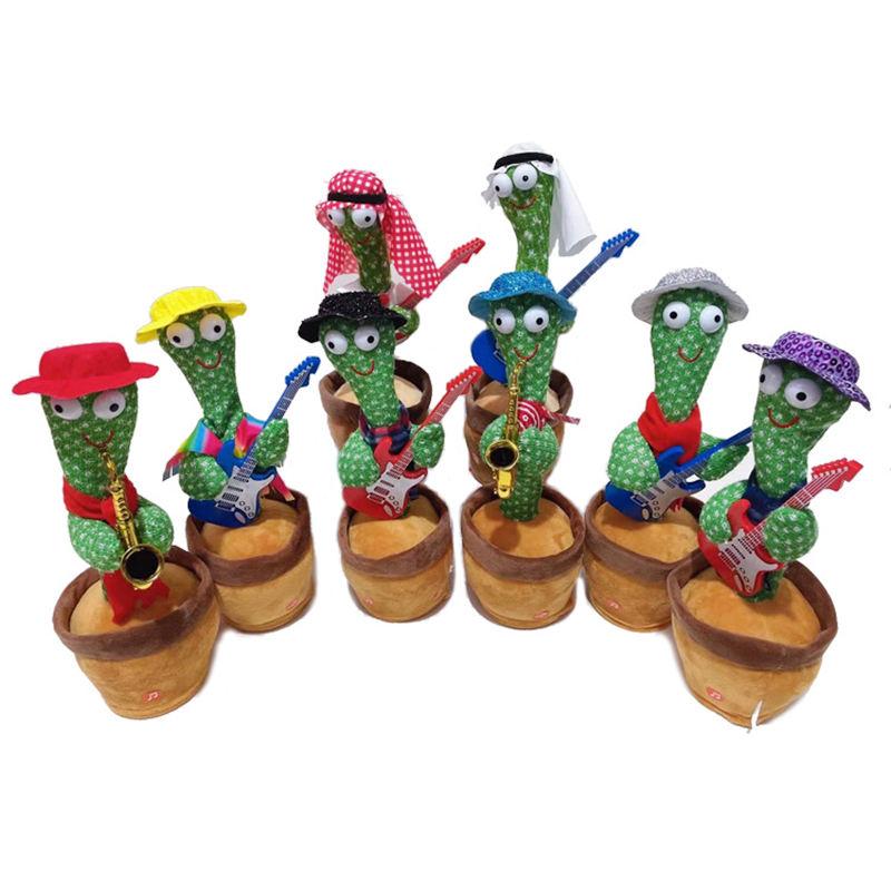 Custom Talking Twisting Dancing Cactus Musical Plant Enchanting Flower Soft Plush Toy 30cm Unisex Christmas Infants Toddlers