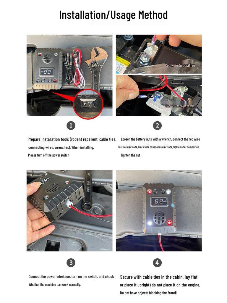 Hochleistungs-Ultraschall-Auto-Mausvertreiber mit LED-Blinklichtern