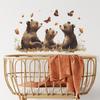 Happy Brown Bear Family Wall Sticker Self-Adhesive Removable for Bedroom Living Room Closet Dorm Home Decor Art