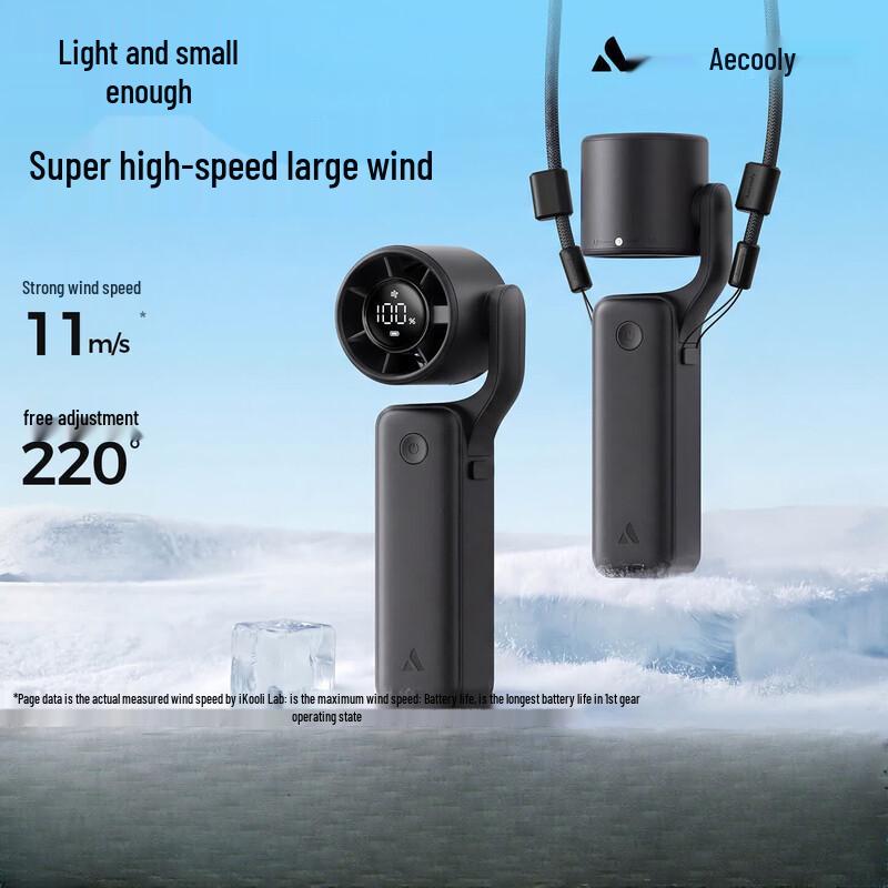 Aecooly 3-in-1 Portable Handheld Desk Neck Fan with 5 Speeds