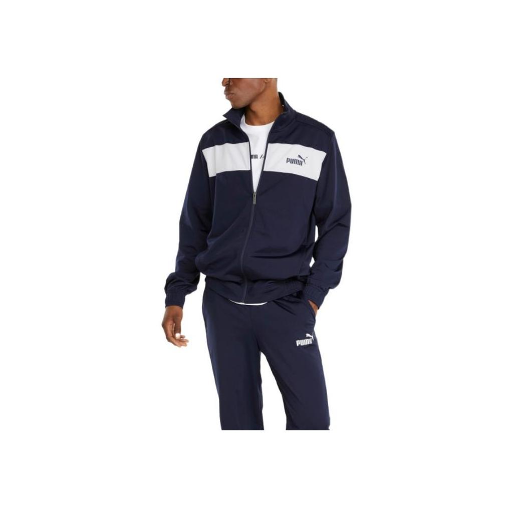 Puma Set Jachetă cu Guler cu Fermoar și Pantaloni Jogger cu Manșete Bărbați Îmbrăcăminte Activă Albastru 846467-06