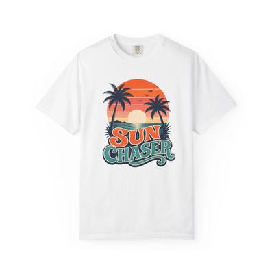 Sun Chaser T-Shirt Retro Palme Sonnenuntergang Sommer T-Shirt