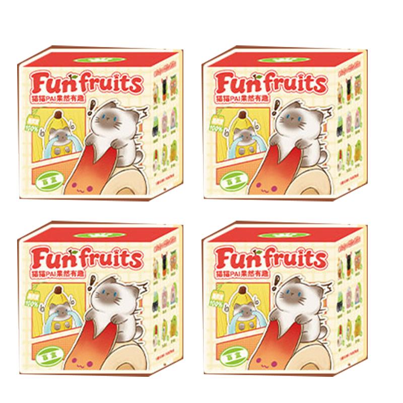 Kat Pai Fun Fruit Blind Box Serie Desktop Ornament Model Speelgoed Meerdere Stijlen Schattige Fruitkat Model Ornament Mysteriedoos Cadeau