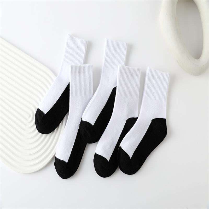 Autumn & Winter Children's White Cotton Sports Socks with Loose Top