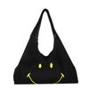 Travel bag, large capacity, high-end canvas shoulder bag, casual smiley handbag, versatile daily fitness business trip bag