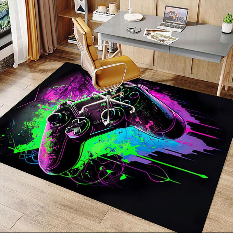 1PC Gamepad Neon Extra Large Non-Slip Floor Carpet, Office, Family, Bedroom, Studio - Large Area Rug,Longlasting Material-K0338