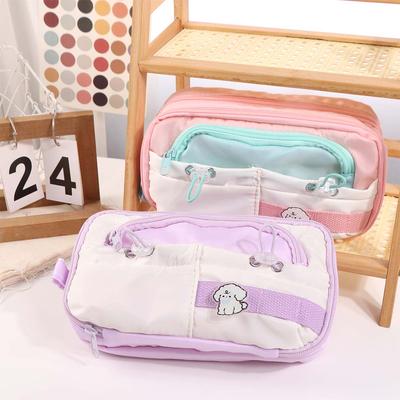 Large Capacity Student Pencil Case Flip Style Gel Pen Organizer Kawaii Cute Pencil Pouch  Girl