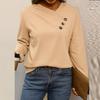 Women's Casual V,neck Long,Sleeved Pullover Color Sweatshirt
