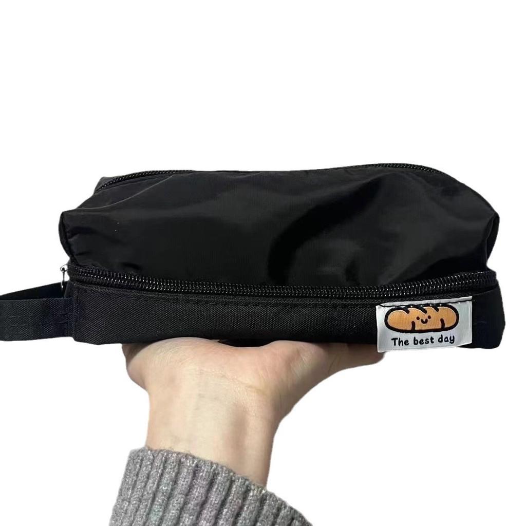 

Canvas Student Pencil Case With Black Pendant For School And Office Use