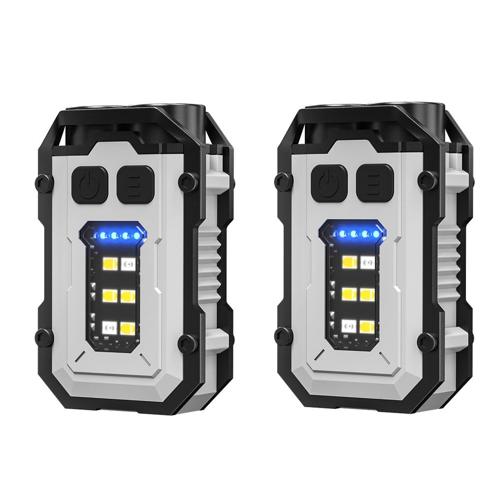 Clip-On Flashlight Rechargeable Mini EDC Keychain Torch,Compact Pocket COB Flash Light for Hiking Camping Fishing Holiday Gifts