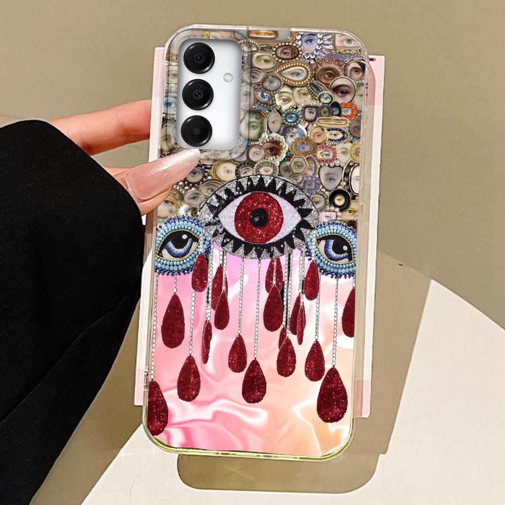 Purple Face Sun Stars Phone Case for Samsung Galaxy A55 A56 A36 A26 A16 A53 A06 A14 A24 A34 A54 A15 A25 A35 A12 Women Girl Cover