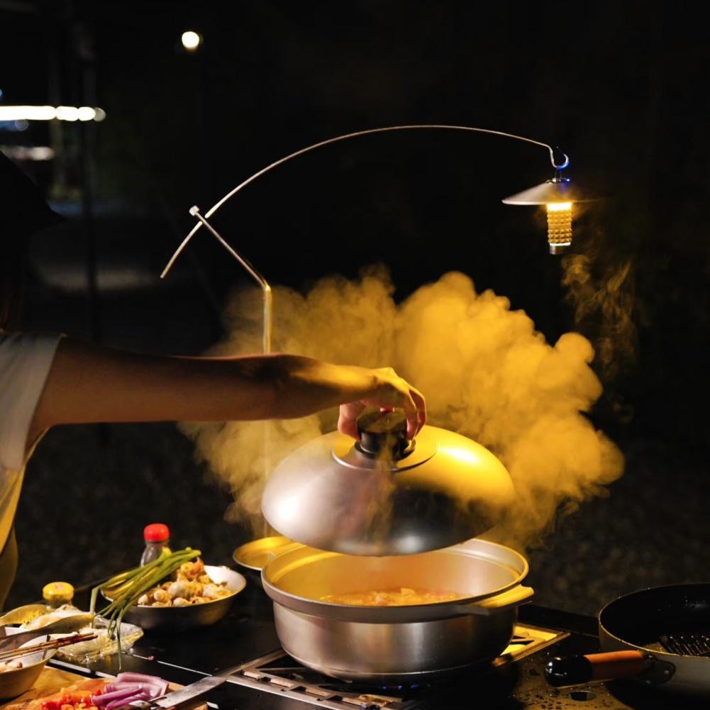 Camping IGT Lamp Hanging Rack Aluminum Alloy Outdoor Portable Light Hanger Curved Lamp Holder for Picnic Hiking Fishing