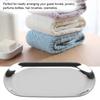 Nordic Stil Edelstahl Lagerung Tablett Kosmetik Schmuck Kuchen Platte für Büro Schreibtische(Silber S)