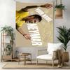 Golden Celebration Moment Neymar Retro Tapestry Psychedelic Art Designed for Studio Wall Living Room Balcony Multipurpose Boho Decor