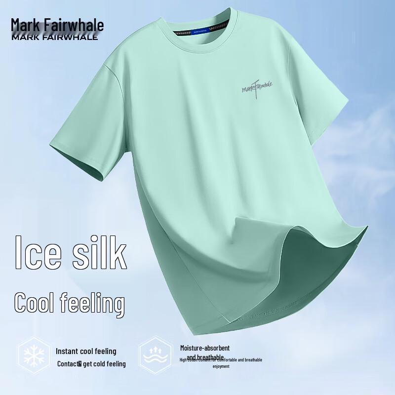 Mark Fairwhale Men's Letter Print Ice Silk T-Shirt