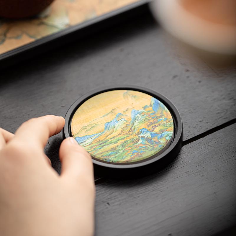 Chinese Style Ceramic Tea Coaster - Kung Fu Tea Ceremony Heat Insulation Cup Mat & Stand Accessories